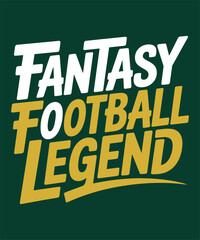 Obraz premium Fantasy football legend bold typography design for championship winners and league managers
