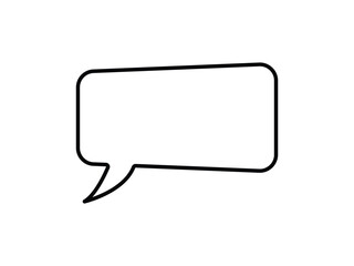 Empty speech bubble outline, versatile vector graphic for dialogue and communication elements