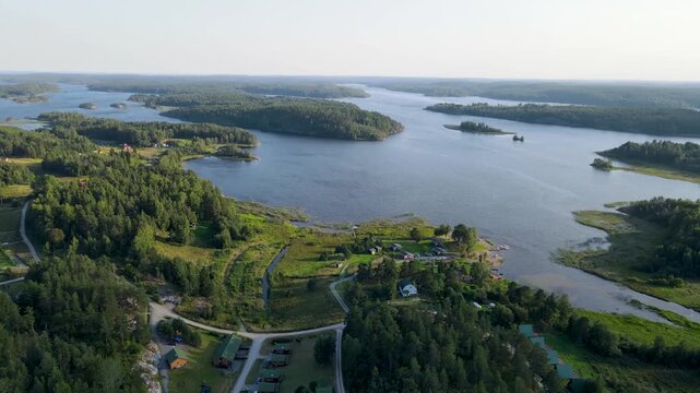Karelia, green forest and clear water lake, Lake Onega in Russia, Unmanned Aerial Vehicle, Lake Onega
