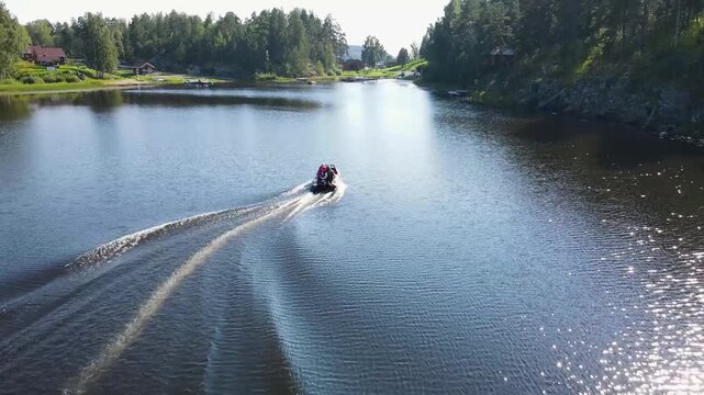 Karelia, green forest and clear water lake, Lake Onega in Russia, Unmanned Aerial Vehicle, Lake Onega
