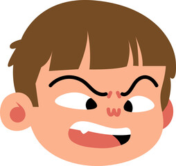 Obraz premium Flat Graphic Boy Face Expression Angry and Upset Character Illustration