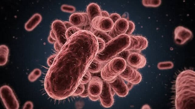 Microbiology Concept Showing Helicobacter pylori in Acidic Digestive System. 4K Video