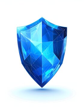 Blue Crystal Shield - Protection, Security, and Defense Illustration.