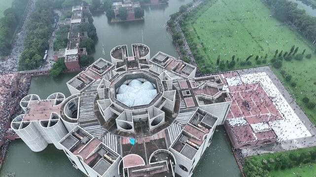 Aerial footage of mass uprising in Dhaka, Bangladesh in 2024