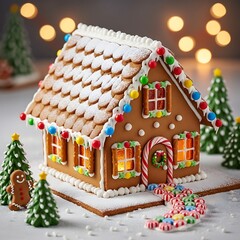 Festive Gingerbread House Delight - A Sweet Christmas Treat.