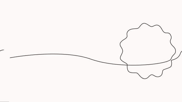 wavy sticker continuous one line drawing video, Animation of a single line drawing of a wavy sticker, motion graphic single line art.