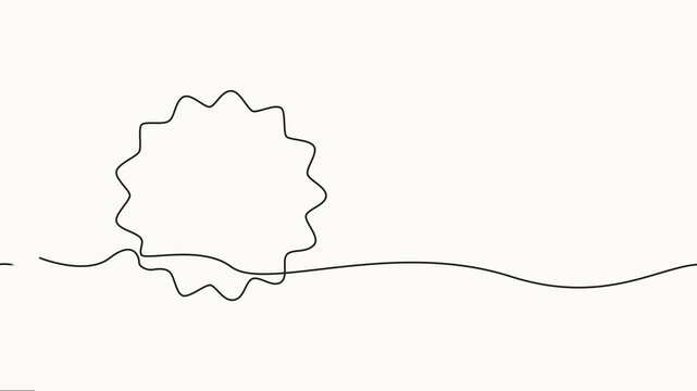 wavy sticker continuous one line drawing video, Animation of a single line drawing of a wavy sticker, motion graphic single line art.