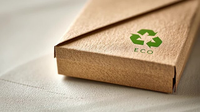 Eco-friendly cardboard packaging with recycling symbol for sustainable businesses