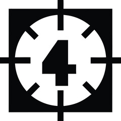 Fototapeta premium countdown numbers block silhouette vector illustration on transparent background