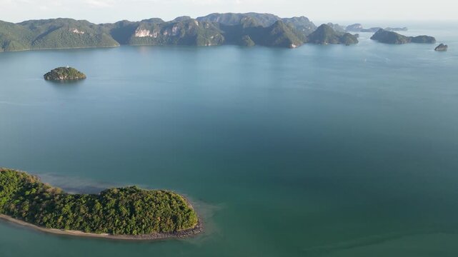 Aerial view on Dayang and islands archipelago in southern Langkawi.