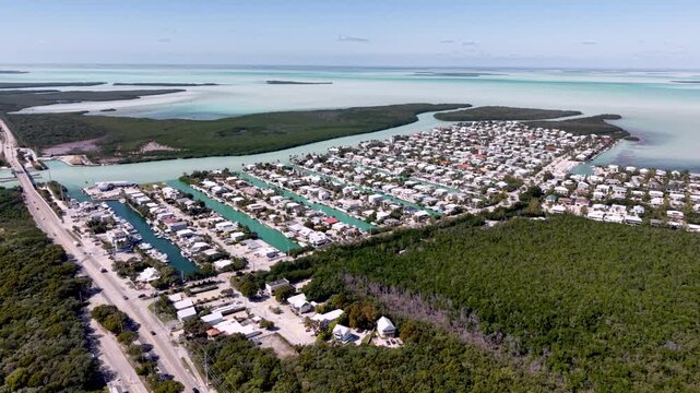 high aerial orbit around islamorada florida community