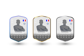 Football Player Card Template Set with Stats – Striker, Goalkeeper and Midfielder © Dhm