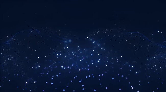 Elegant deep blue background with glowing dots and faint waves of light