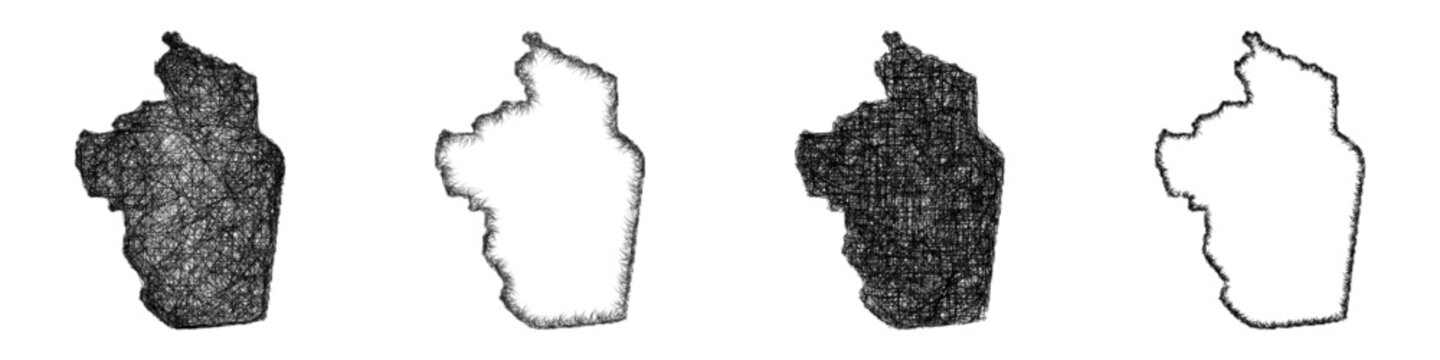 Sketch Ar Riyad outline map design set