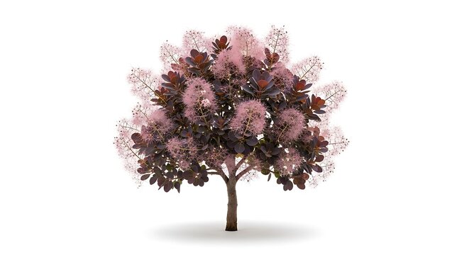 Cotinus coggygria Royal Purple smoke bush with pink flowers
