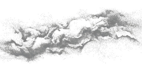Obraz premium Abstract grey spray paint texture with grainy stippled particles on white background for creative graphic design vector illustration
