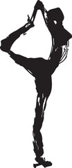 Dynamic silhouette of a dancer in a graceful pose isolated on white background, Vector, illustration