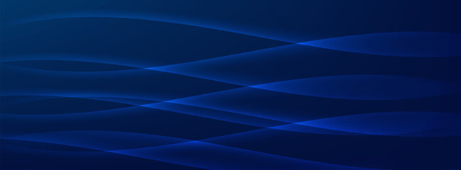Dark blue abstract wave background with smooth layered curves and soft gradient lighting. modern, web, flayer