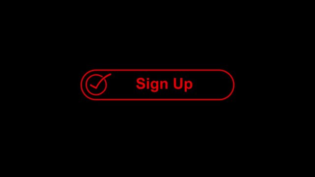 Sign up, click on the button Animation. Sign up is a check mark written on a shape layer animated in the background.