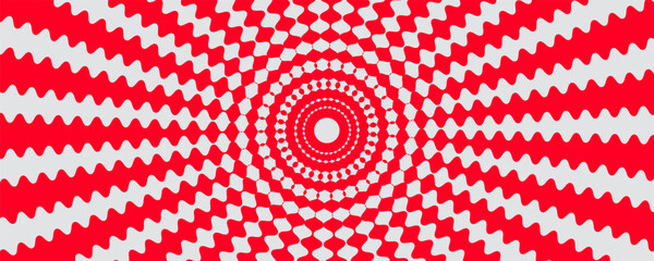 red and white striped tent roof, fabric awning tent with steel structure. © musekki