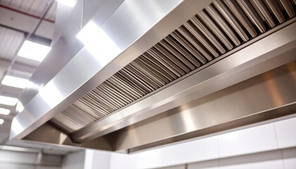 Obraz premium Stainless Steel Commercial Kitchen Exhaust Hood System.