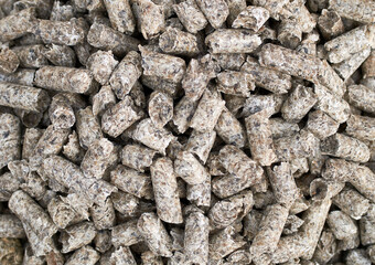 Background from compound feed. Feed for pigs, cows, chickens. Compound feed