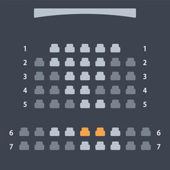 映画予約時に使用する座席選択画面のイラスト