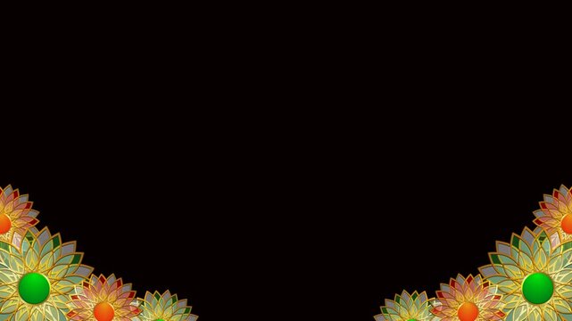 lower third frame with flowers ornament on the alpha channel background
