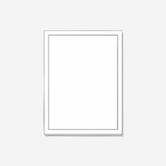 Blank double border picture frame template with subtle drop shadow effect; ideal for posters photos certificates and announcements