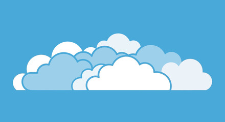 Fototapeta premium Clouds are floating in the clear blue sky