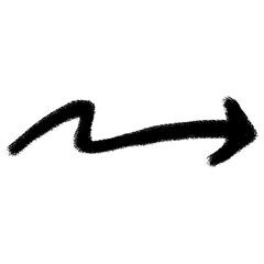 Fototapeta premium Hand drawn black marker zigzag arrow pointing right, doodle sketch style
