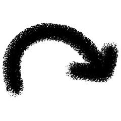 Hand-Drawn Textured Upward Arrow Isolated on White