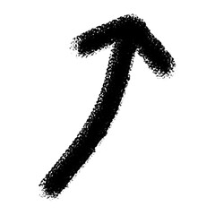 Hand-Drawn Textured Upward Arrow Isolated on White