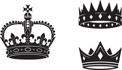 Imperial crown symbols and royal crowns illustrations © MdFarhad