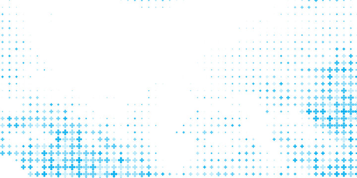 Medical healthcare seamless background. Green blue cross pattern. Repeating plus symbol wallpaper. Vector hospital pattern. Tech backdrop for presentation, banner, booklet, brochure, leaflet, poster