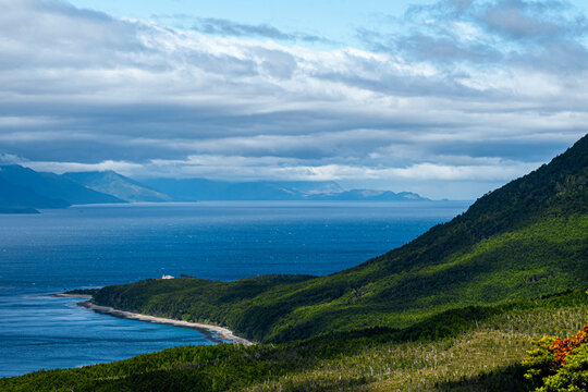 Strait of Magellan view from the mountains