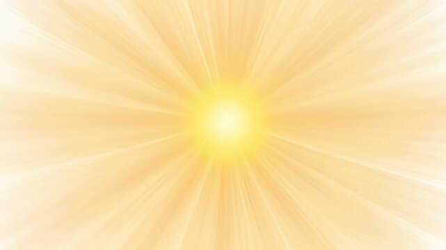 Bright yellow sunburst light rays emanating from a central point on a white background, creating a radiant and energetic abstract visual effect for design projects