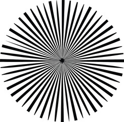 Obraz premium Black Lines Radiating from Center on White Background