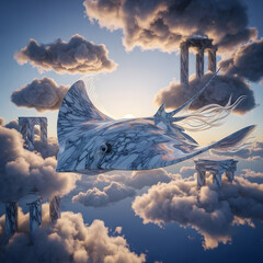 Mythical Shark in the Clouds