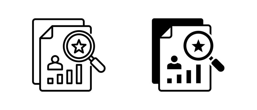 Performance Review icon set with style outline and solid. vector simple elements for design and presentation.