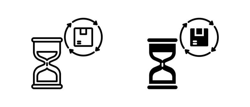 Process Queue icon set with style outline and solid. vector simple elements for design and presentation.