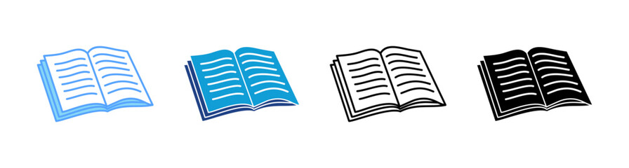 Book Multi Style Icon Set