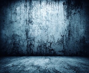 Dark Grunge Concrete Wall Background with Dramatic Lighting