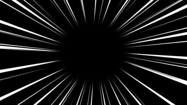 Manga dynamic speed lines animation on alpha channel. anime speedlines animation. 4K Video