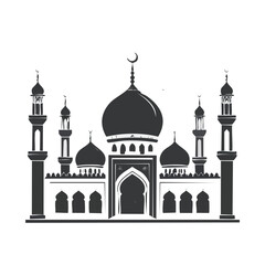 Islamic mosque building with minarets and dome