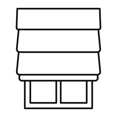 A window icon featuring Roman blinds, suitable for use in various digital projects and applications dedicated to interiors and decor.