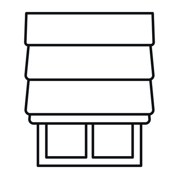 A window icon featuring Roman blinds, suitable for use in various digital projects and applications dedicated to interiors and decor.