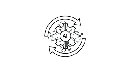 Fototapeta premium Artificial Intelligence Technology Symbol Design.