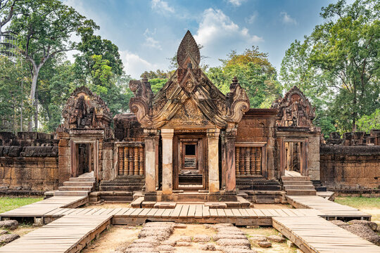 Siem Reap, Cambodia - The Banteay Srei Temple in the Angkor Wat Temple Complex