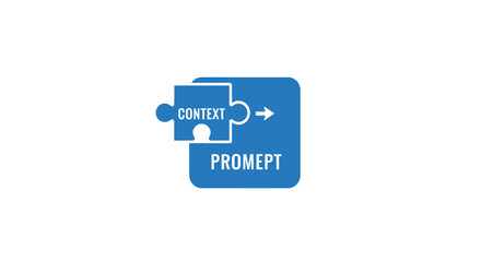 Fototapeta premium Blue Icon with Context and Prompt.